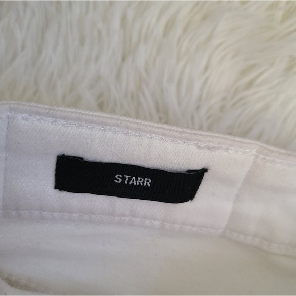 True Religion High Waist Button Fly Starr Optic White Distressed Jeans NWT SZ 25 - Picture 10 of 16